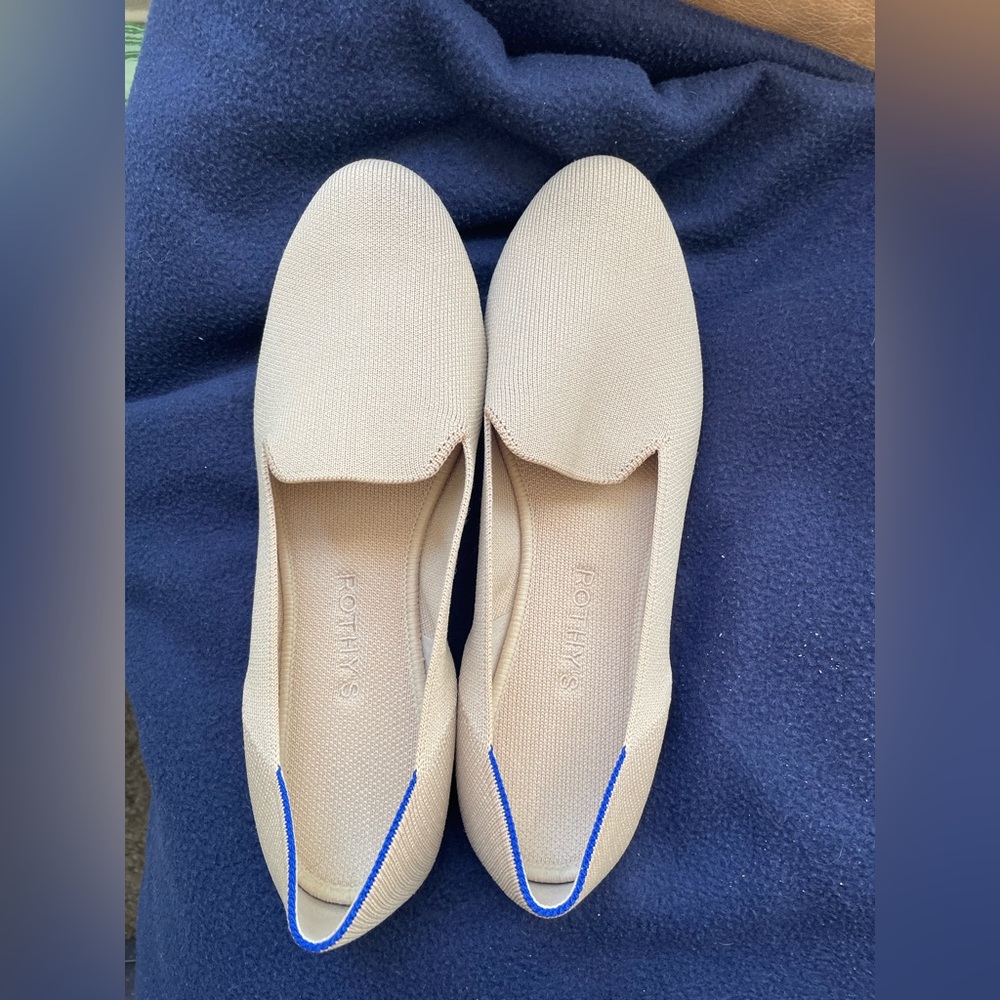 Nude Almond-toe Rothy’s Flat